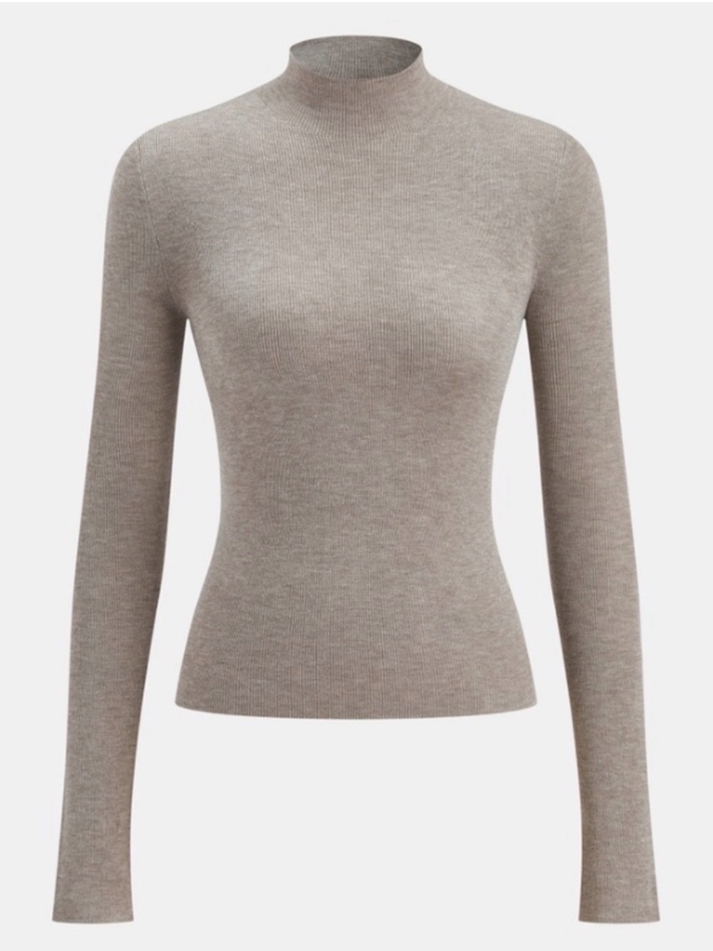 COMMENSE Mock Neck Wool-Blend Knit Top - size Large